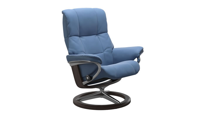 Stressless Mayfair Recliner with Signature Base in Batick Lazuli Blue Leather